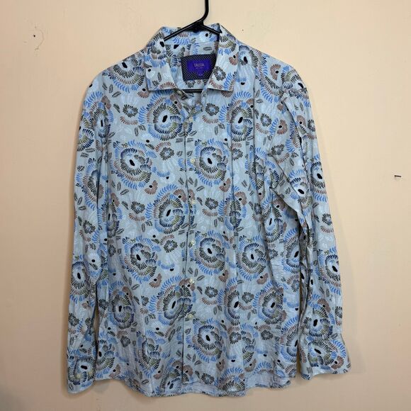 Tallia men's long-sleeve dress shirt multi-colored circular print size large - Picture 3 of 5